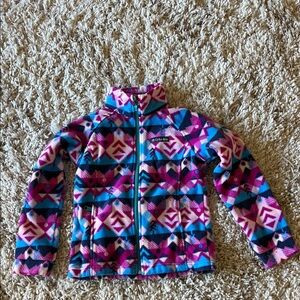 Columbia Multicolor Geometric Fleece Jacket, size S (7/8)